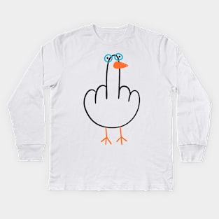 Goose Middle Finger Kids Long Sleeve T-Shirt